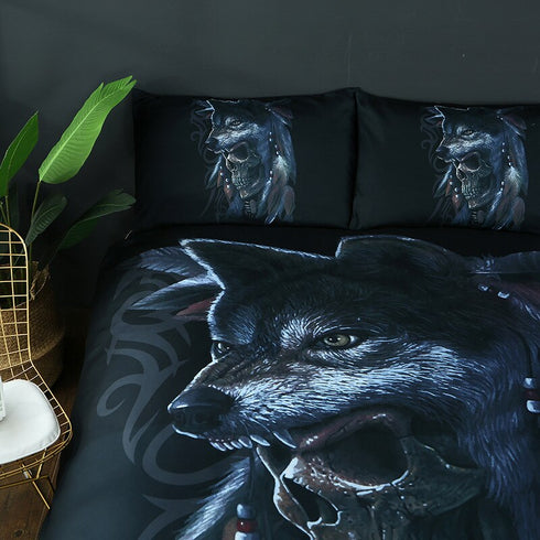 Housse de Couette Loup Crâne